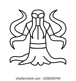 monster tentacles line icon vector. monster tentacles sign. isolated contour symbol black illustration
