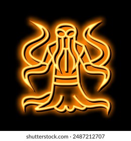 monster tentacles neon light sign vector. monster tentacles illustration