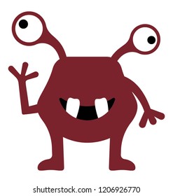 
Monster with terrible teeth and tow eyes is the sign of zombie monster 

