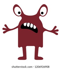 
Monster with terrible teeth and tow eyes is the sign of zombie monster 
