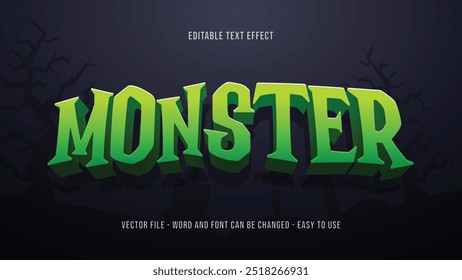 Monster text effect, happy halloween text style effect