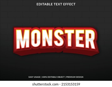 monster text effect template with editable layout use for business brand and logo