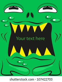 monster with text in its mouth