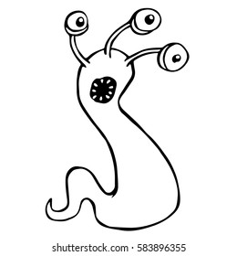 Monster Threeeyed Slug Vector Illustration Stock Vector (Royalty Free ...