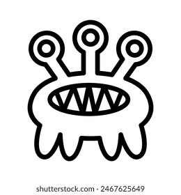 Monster toy icon in thin line style. Vector illustration graphic design