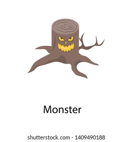 
Monster tree, isometric icon design 
