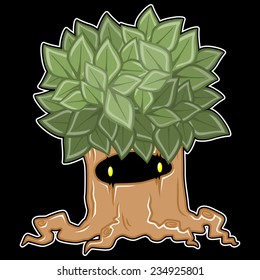 monster tree on a black background