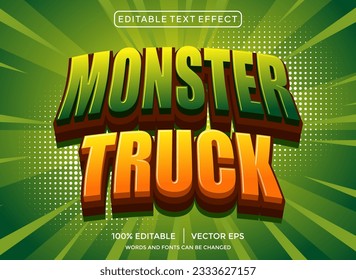 Monster truck 3D editable text effect