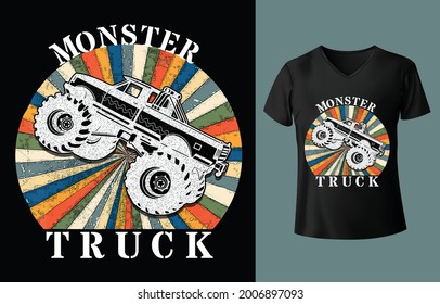 monster truck beautiful vector t-shirt