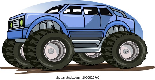 monster truck car illustration vector