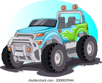 monster truck car illustration vector