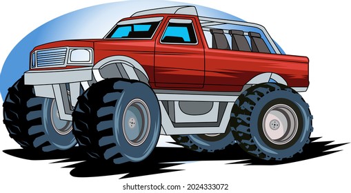 monster truck car illustration vector