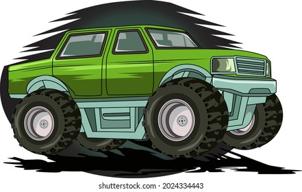 monster truck car illustration vector