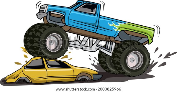 monster truck a car\
illustration vector