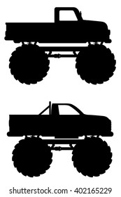 monster truck car pickup vector illustration isolated on white background