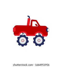 Monster Truck Cartoon Character Vector Design