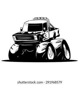 monster truck. cartoon illustration isolated on white background