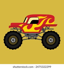 Monster Truck Cartoon style Vector Designs. 