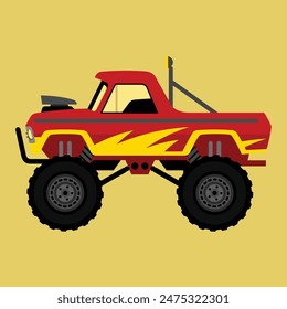 Monster Truck Cartoon style Vector Designs. 