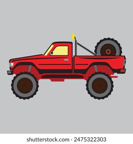 Monster Truck Cartoon style Vector Designs. 