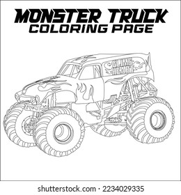 Monster Truck Coloring Page for KDP