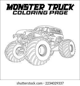 Monster Truck Coloring Page for KDP