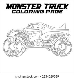 Monster Truck Coloring Page for KDP