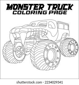 Monster Truck Coloring Page for KDP