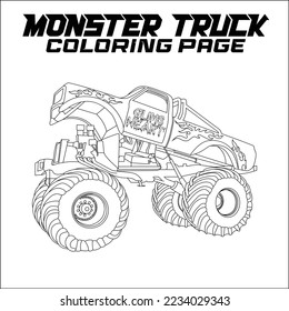 Monster Truck Coloring Page for KDP