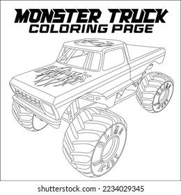 Monster Truck Coloring Page for KDP
