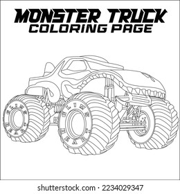 Monster Truck Coloring Page for KDP