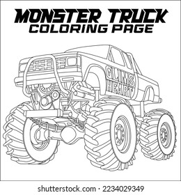 Monster Truck Coloring Page for KDP