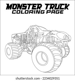 Monster Truck Coloring Page for KDP