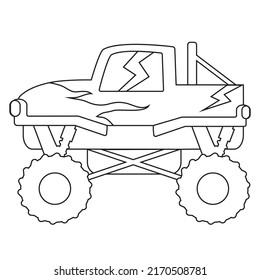 Monster Truck Coloring Page Vector Cartoon Stock Vector (Royalty Free ...