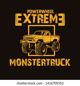 monster truck, a design automotive suit for a tshirt, club, etc