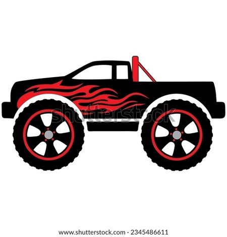 Monster Truck Design Vector With Editable Layers