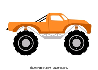 Monster Truck drawing. Kids Truck icon. Vector illustration isolated. 