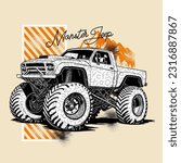Monster Truck extreme collection, vector illustration