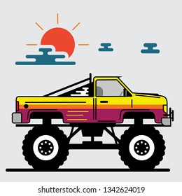 monster truck  flat design