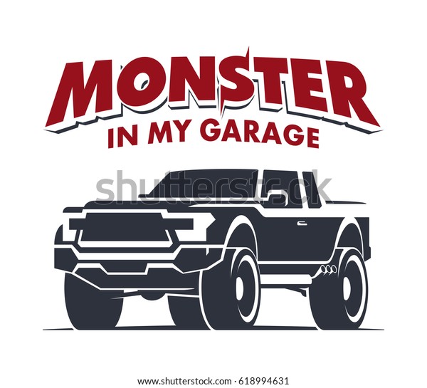 Monster Truck Garage Logo Modern Offroad Stock Vector Royalty