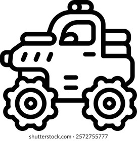 Monster Truck Icon. Bigfoot Car Icon