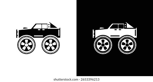 Monster truck icon black silhouette for web, and mobile app