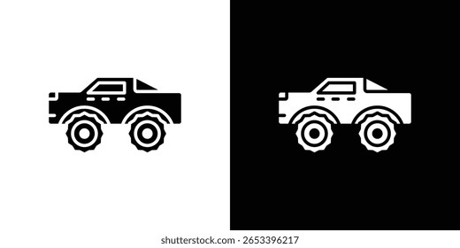 Monster truck icon black silhouette for web, and mobile app
