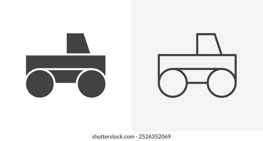 Icono de camión monstruo plano y diseño de conjunto simple