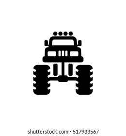 Monster truck icon front view.