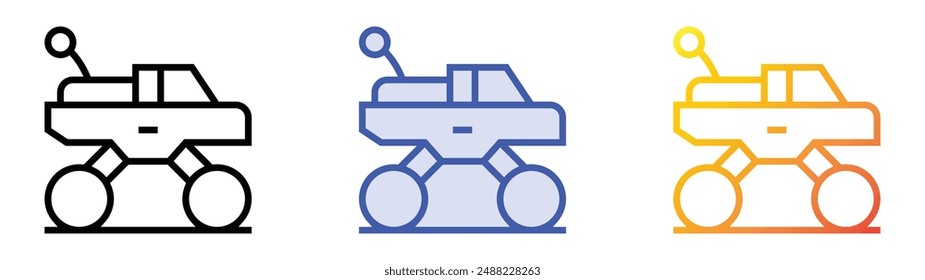 monster truck icon. Linear, Blue Fill and Gradient Style Design Isolated On White Background