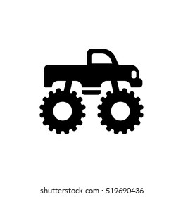 Monster truck icon side view silhouette.