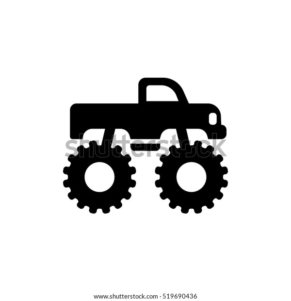Monster Truck Icon Side View Silhouette Stock Vector (Royalty Free ...