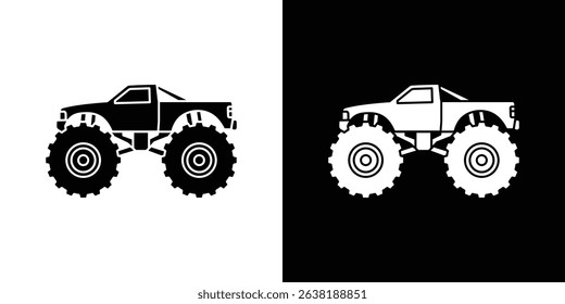 Monster truck icon Vector in flat style. Collection silhouettes