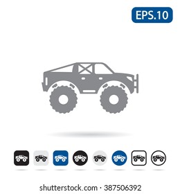 Monster truck icon. Vector illustration.